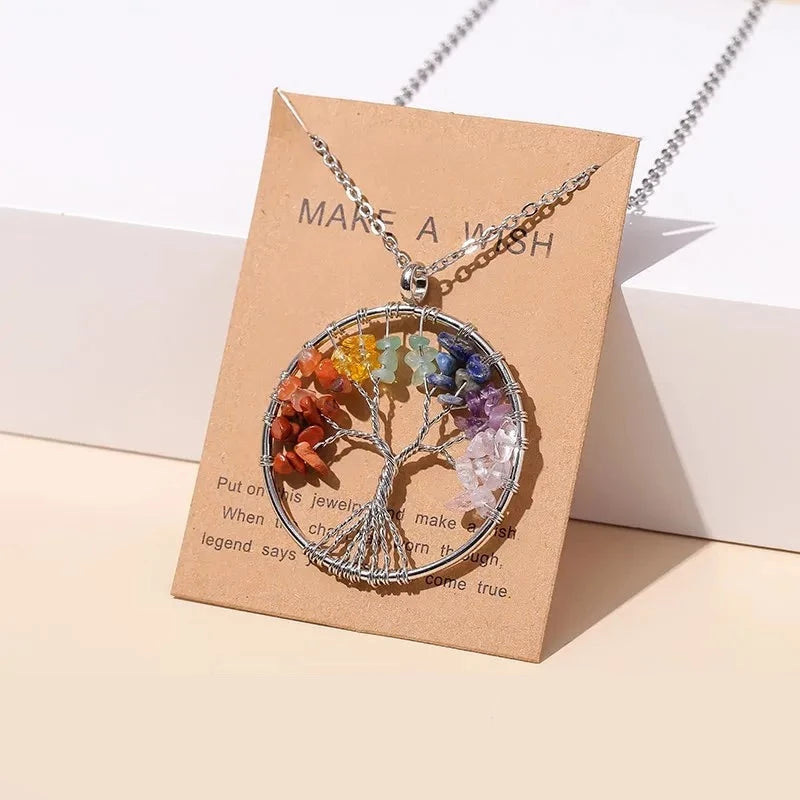 Tree of life pendant, quartz pendant, solid silver pendant, chakra crystal pendant, reverse intaglio pendant, engraved gem, gold enamel sale